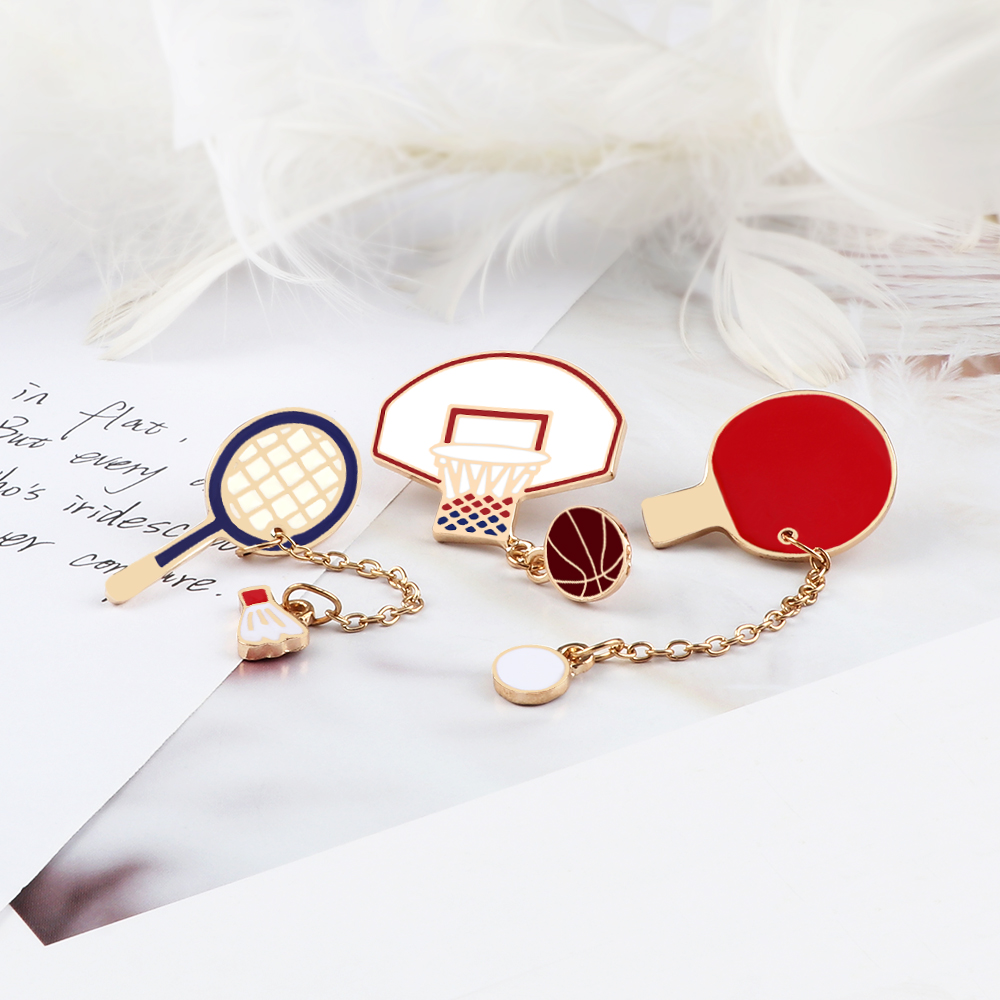 Table Tennis Logo - Love Sports Brooches Pins Men Creative