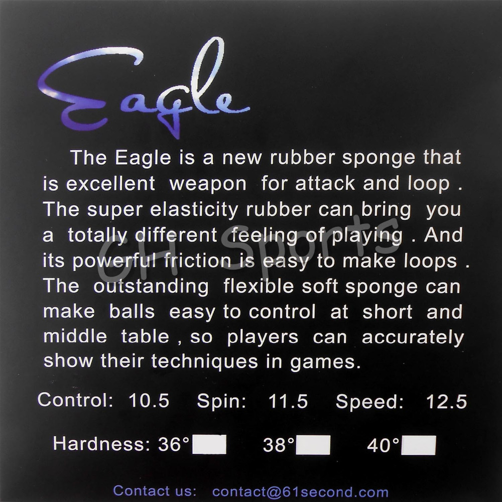 61second Eagle Pips in Table T - Table Tennis Forehand 리뷰 및 가격