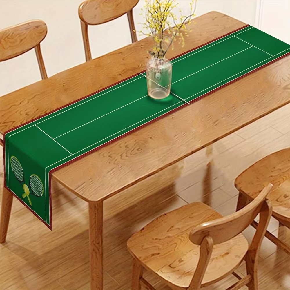 Tennis Court Theme Table Runne - Table Tennis Cartoon 리뷰 및 가격