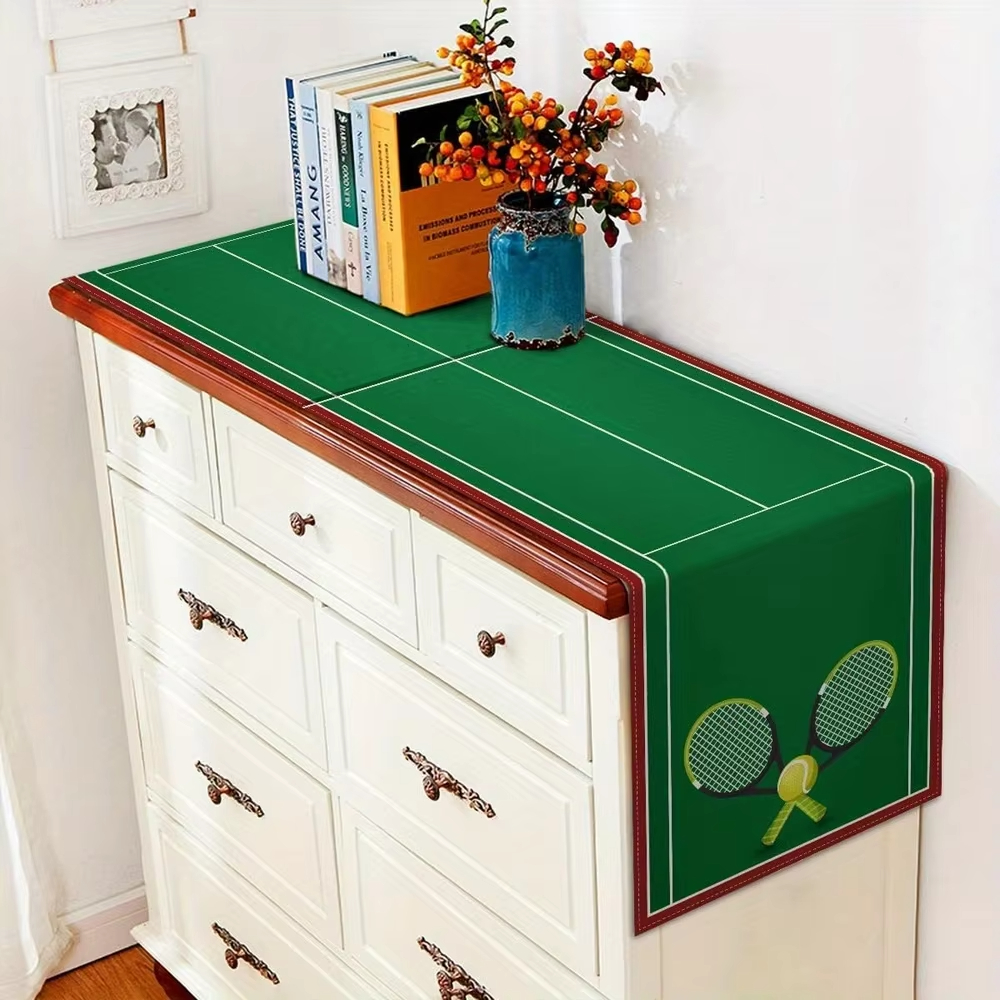 Tennis Court Theme Table Runne - Table Tennis Cartoon 리뷰 및 가격